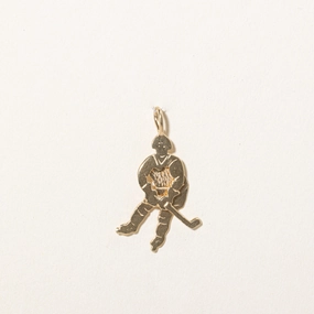 Cool Accent Vivid Edge 14k Yellow Gold Hockey Player Charm