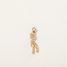 14k Yellow Gold Pinocchio Charm Dazzling Sparkle Expressive Edge