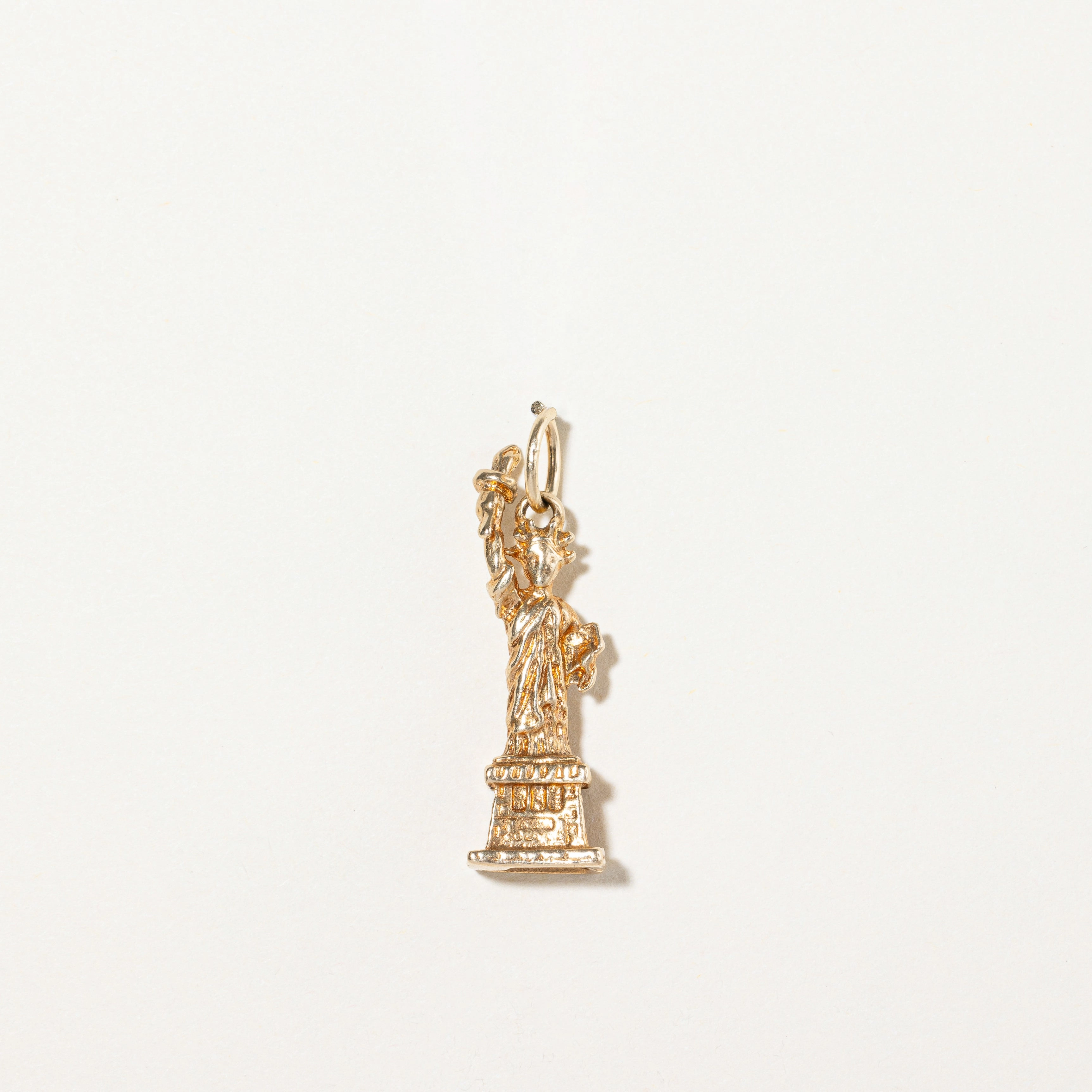 14k Yellow Gold Statue of Liberty Charm Sleek Form