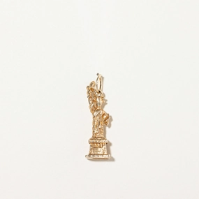 14k Yellow Gold Statue of Liberty Charm Sleek Form
