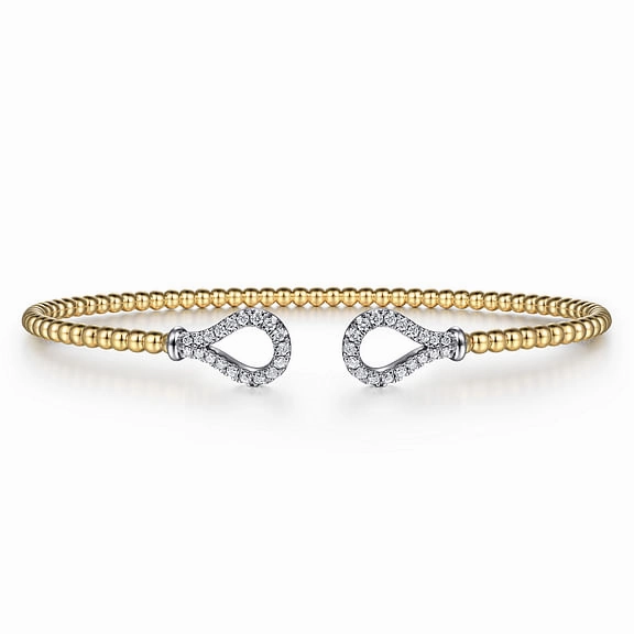 Night Ready Exclusive Shine 14K Yellow-White Gold Bujukan Diamond Teardrops Bangle