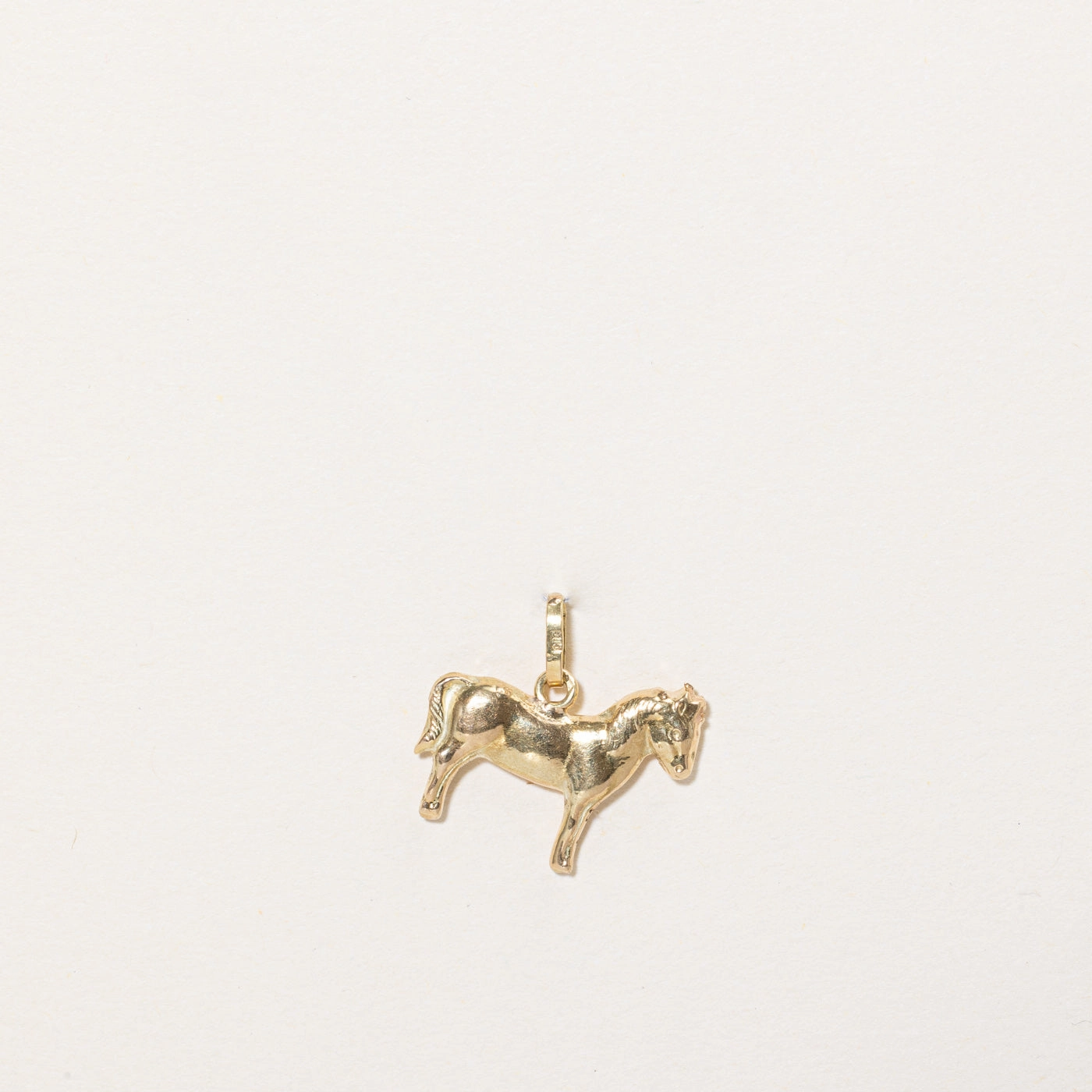 15k Yellow Gold Horse Charm Handmade Elegance