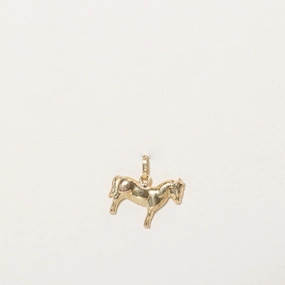 15k Yellow Gold Horse Charm Handmade Elegance