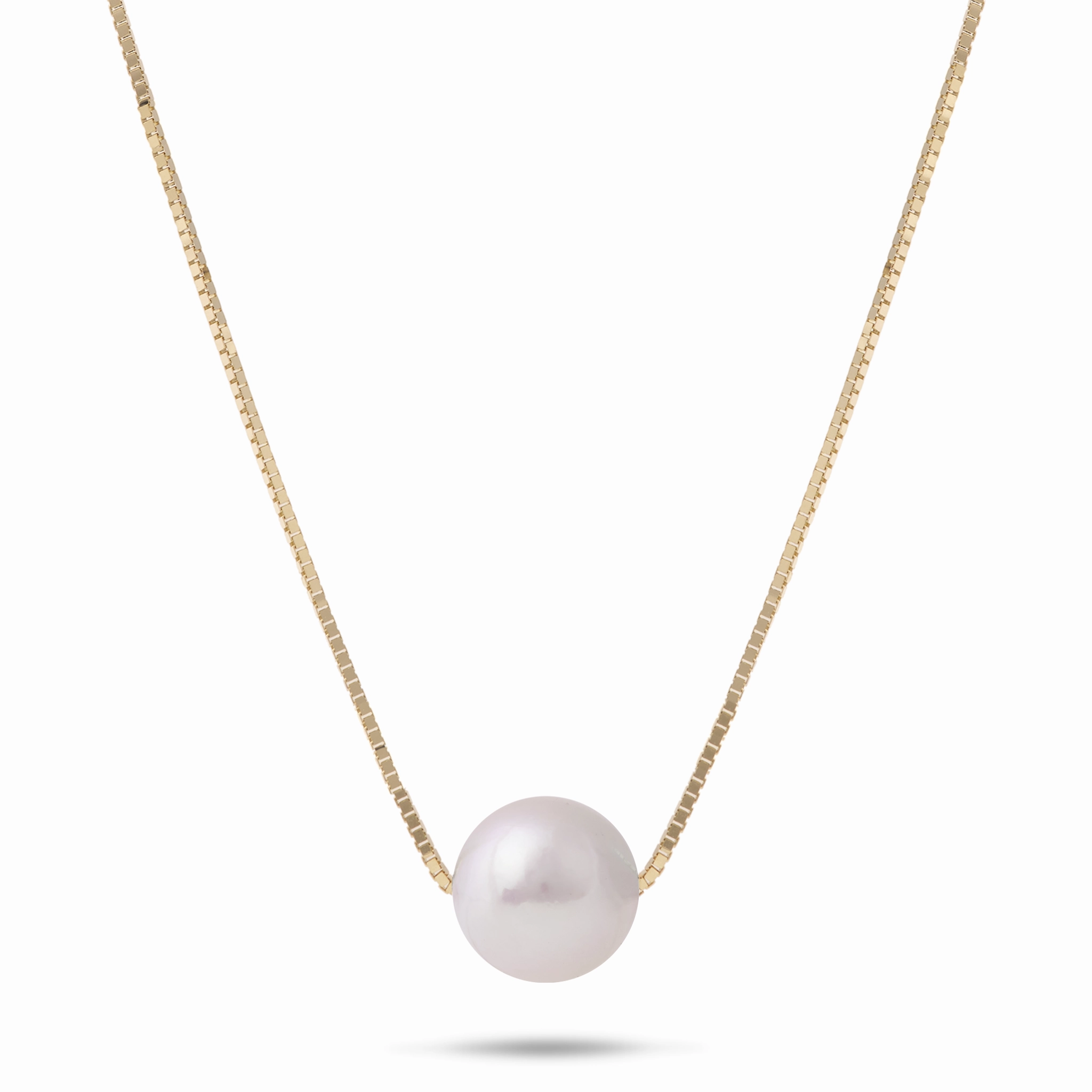 16-18" Adjustable Akoya White Pearl Necklace in Gold - 8.5-9mm Dazzling Detail Unique Style