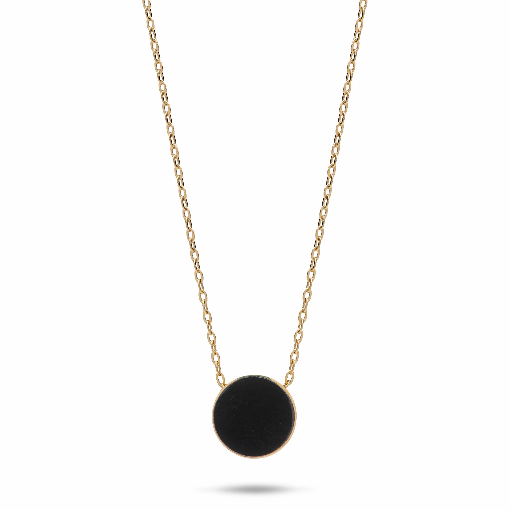 Allure Touch Effortless Sparkle 16-18" Adjustable Eclipse Flipside Black Coral & Mother of Pearl Necklace in Gold - 9mm
