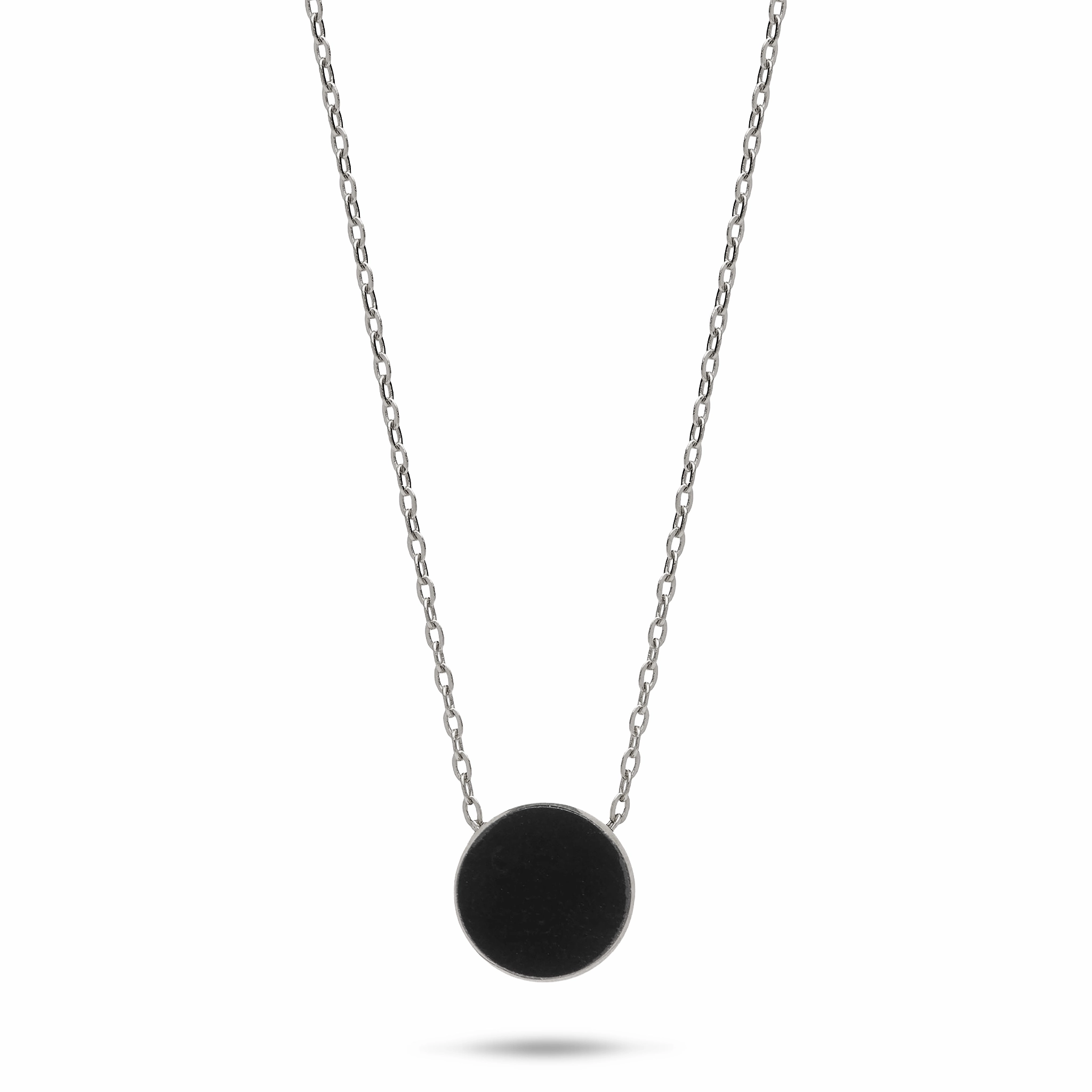 Trend Focused Dazzling Feature Contemporary Grace 16-18" Adjustable Eclipse Flipside Black Coral & Mother of Pearl Necklace in White Gold - 9mm