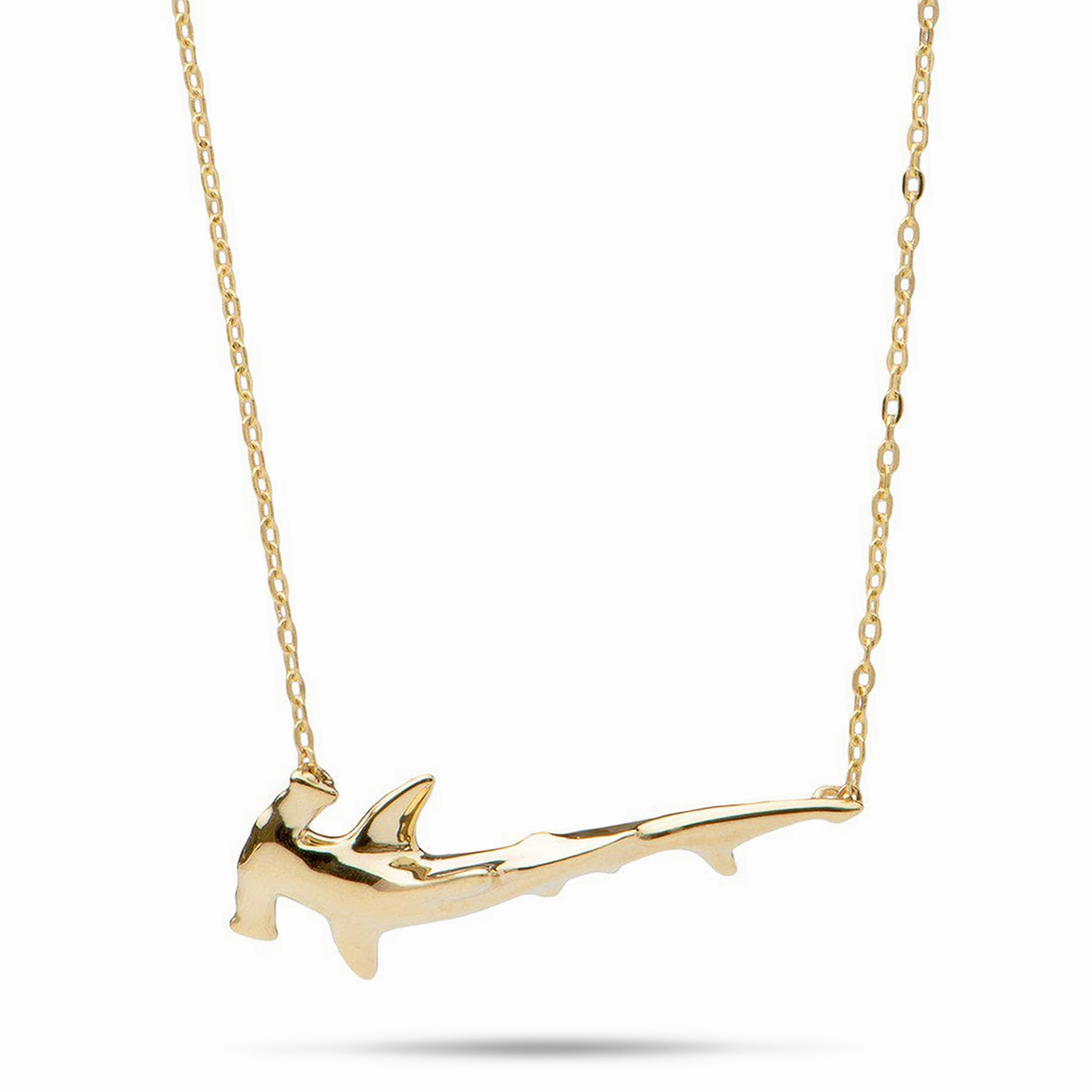 Styled Accent 16-18" Adjustable Hammerhead Shark Necklace in Gold