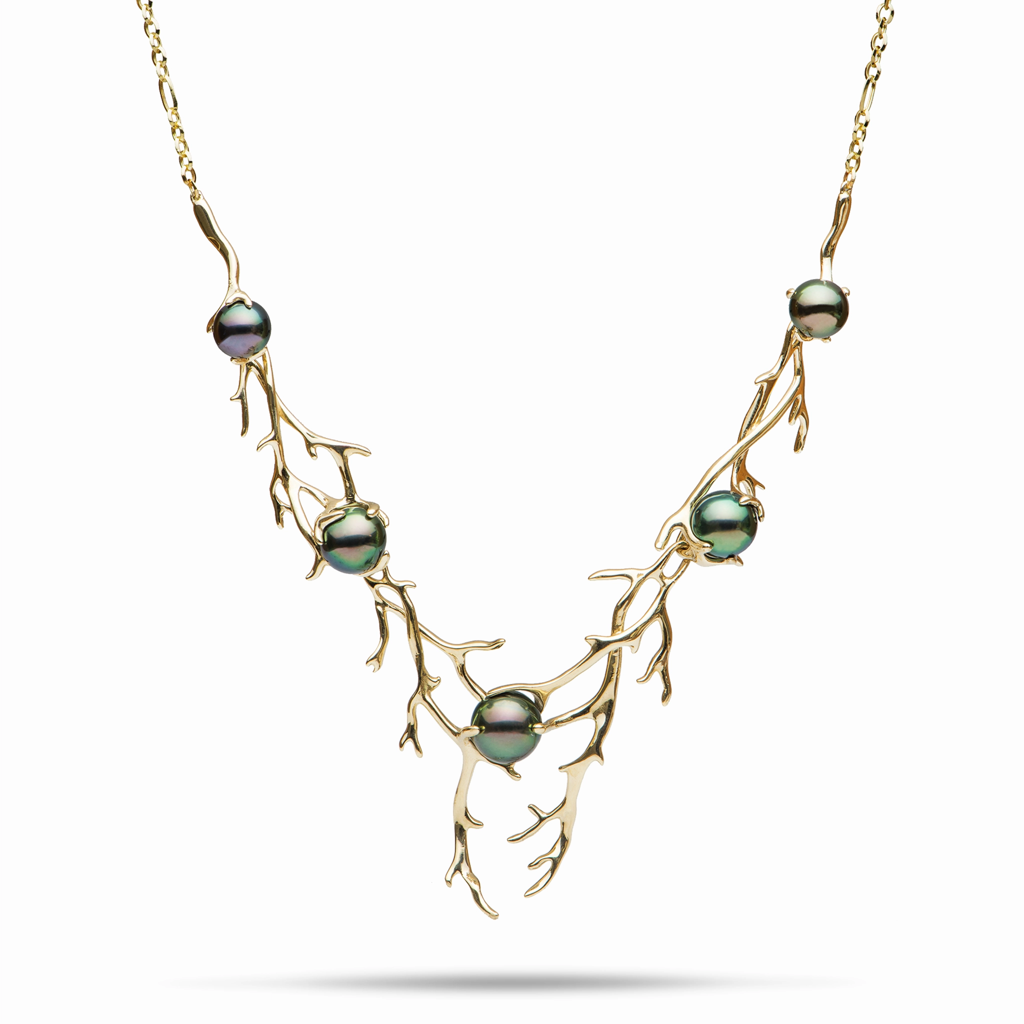 Gift Feature 16-18" Adjustable Heritage Tahitian Pearl Necklace in Gold