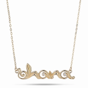 16-18" Adjustable Living Heirloom ?Ohana Necklace in Gold with Diamond Handcrafted Feel