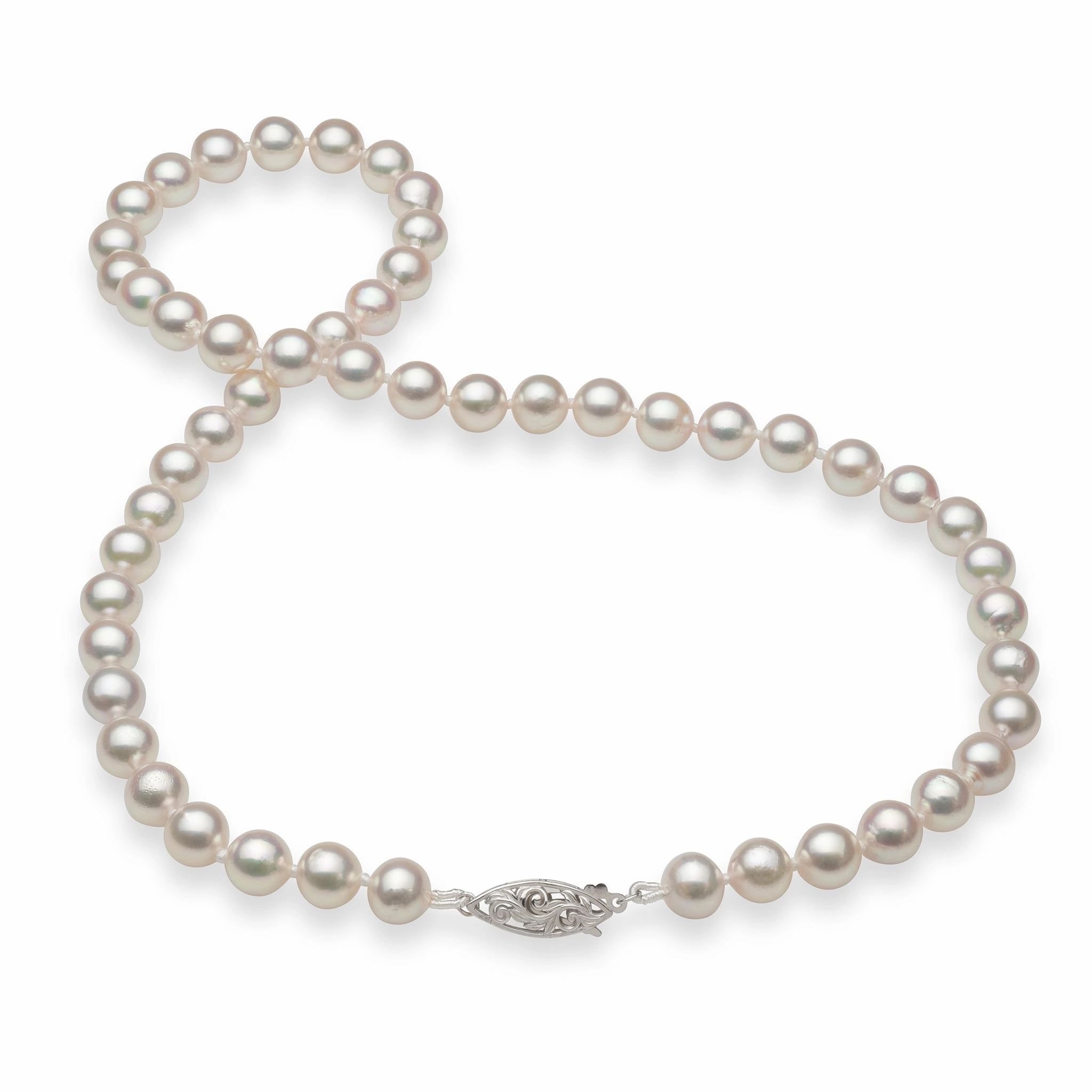 18-19" Akoya Pearl Strand with White Gold Clasp - 7-8mm Special Touch