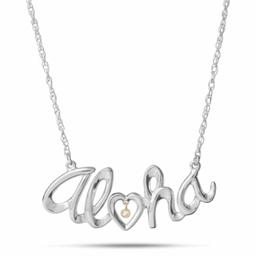 Holiday Glow 18" Aloha Necklace in Sterling Silver with Diamond