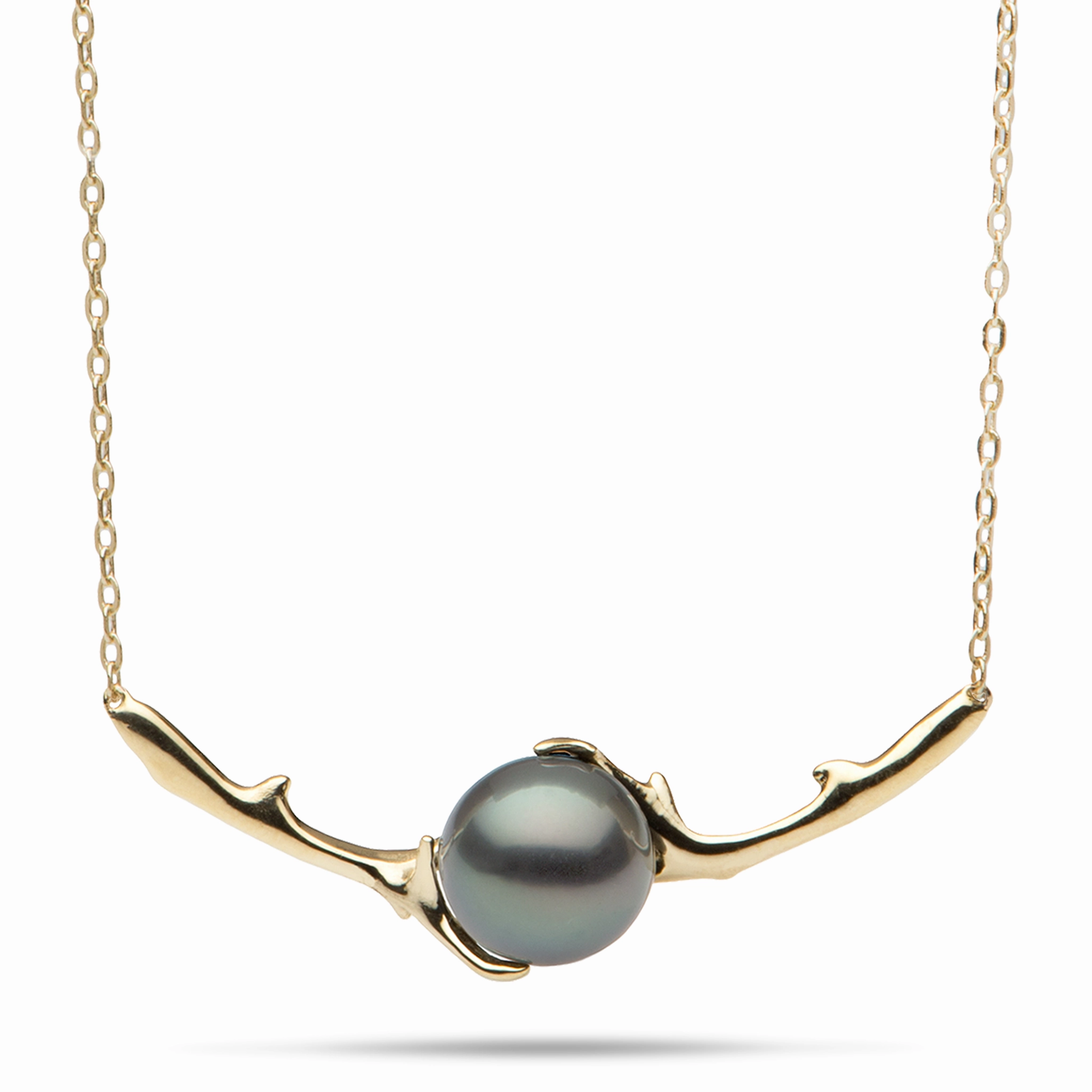 Special Look Pretty Accent 18" Heritage Tahitian Pearl Necklace in Gold