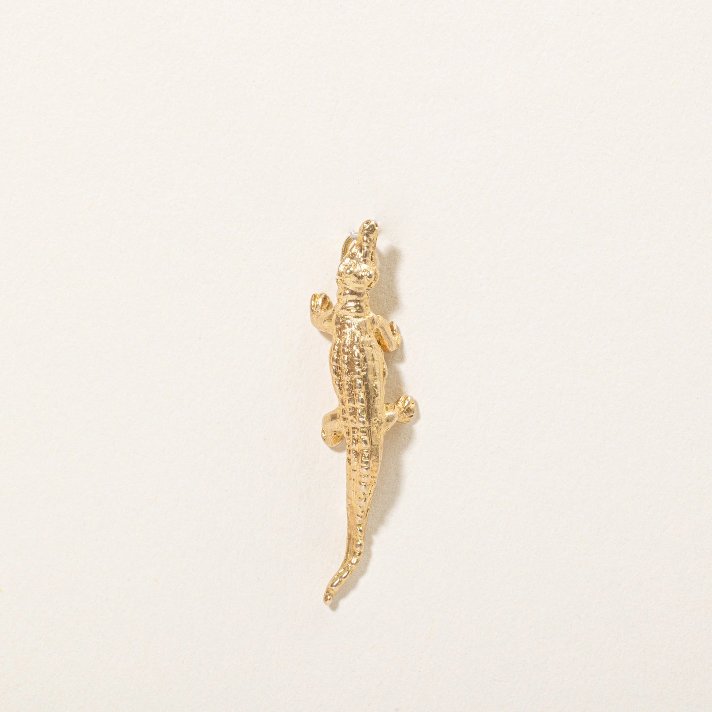 18k Yellow Gold Alligator Charm Outdoor Glam Timeless Glam