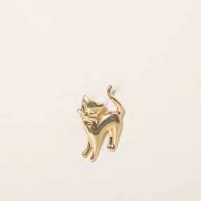 Handcrafted Design 18k Yellow Gold Cat Pendant
