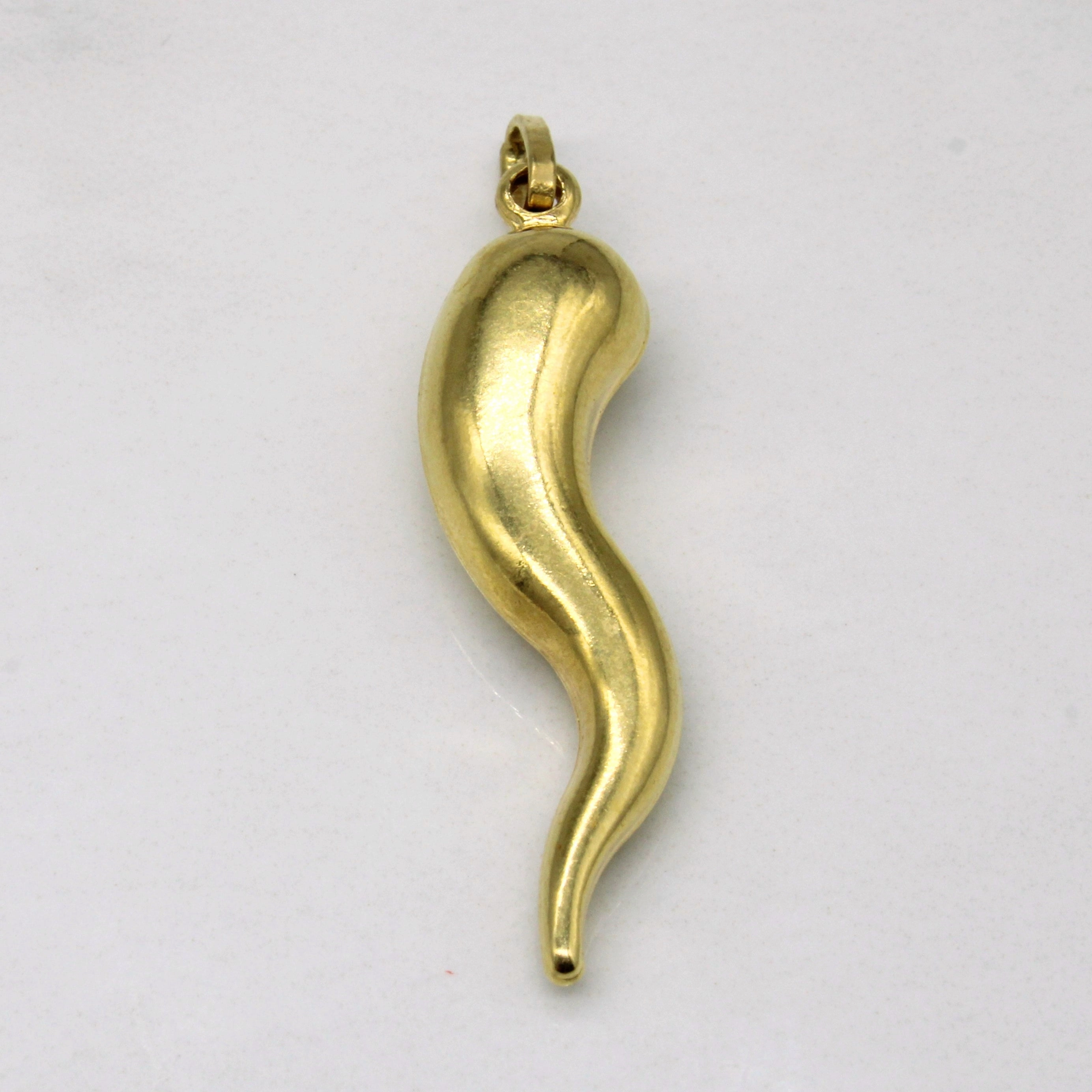 18k Yellow Gold Corno Pendant Shiny Jewels