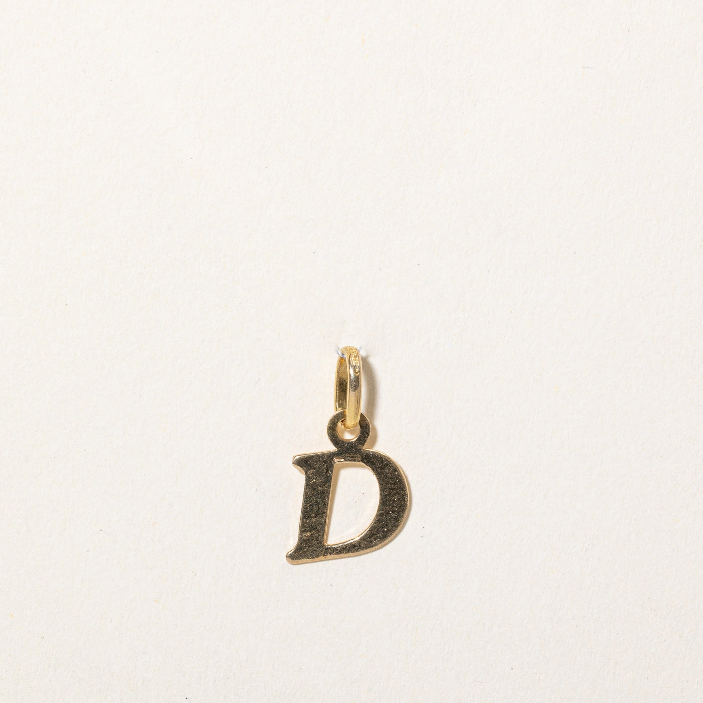 Dramatic Look 18k Yellow Gold D Initial Charm