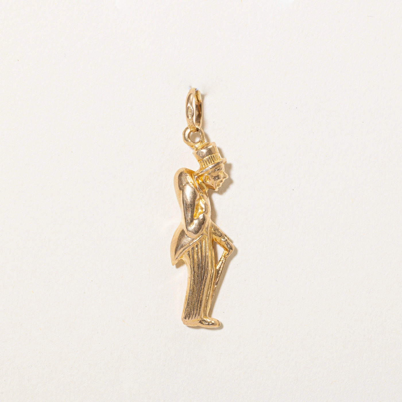 18k Yellow Gold Old Man Charm Glossy Detail