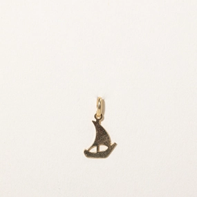18k Yellow Gold Sail Boat Charm Unique Pieces