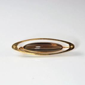 1960s Cabochon Quartz Gold Brooch | 10.00ct | Color Accent