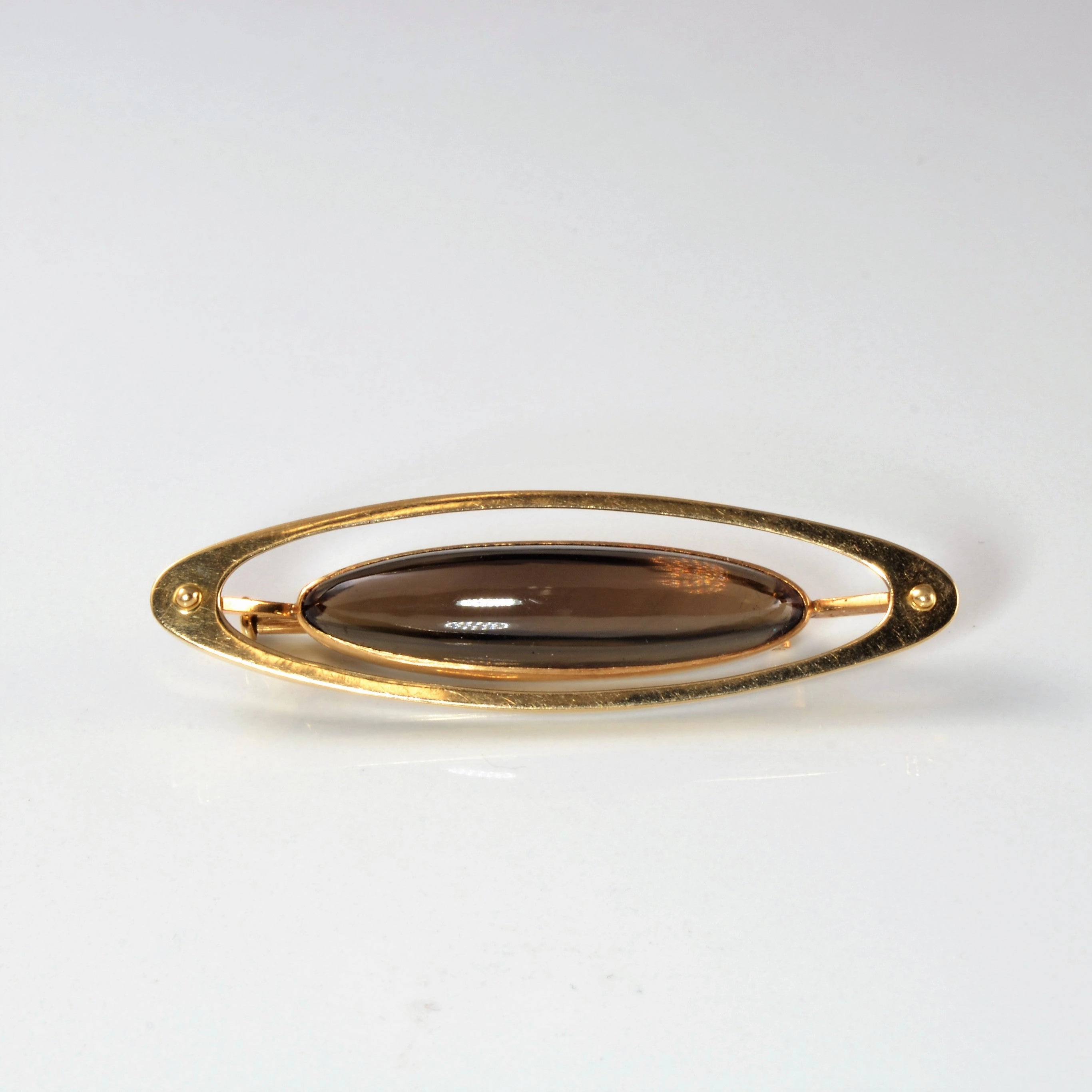 1960s Cabochon Quartz Gold Brooch | 10.00ct | Color Accent