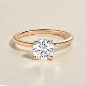 1.0ct Round Cut Moissanite Classic Hidden Halo Solitaire Ring Power Look Dazzling Detail