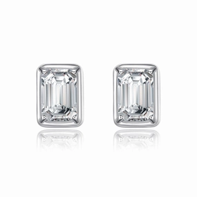 1.2 Carat Emerald Cut Diamond Earrings | S925 | Moissanite Graceful Feature