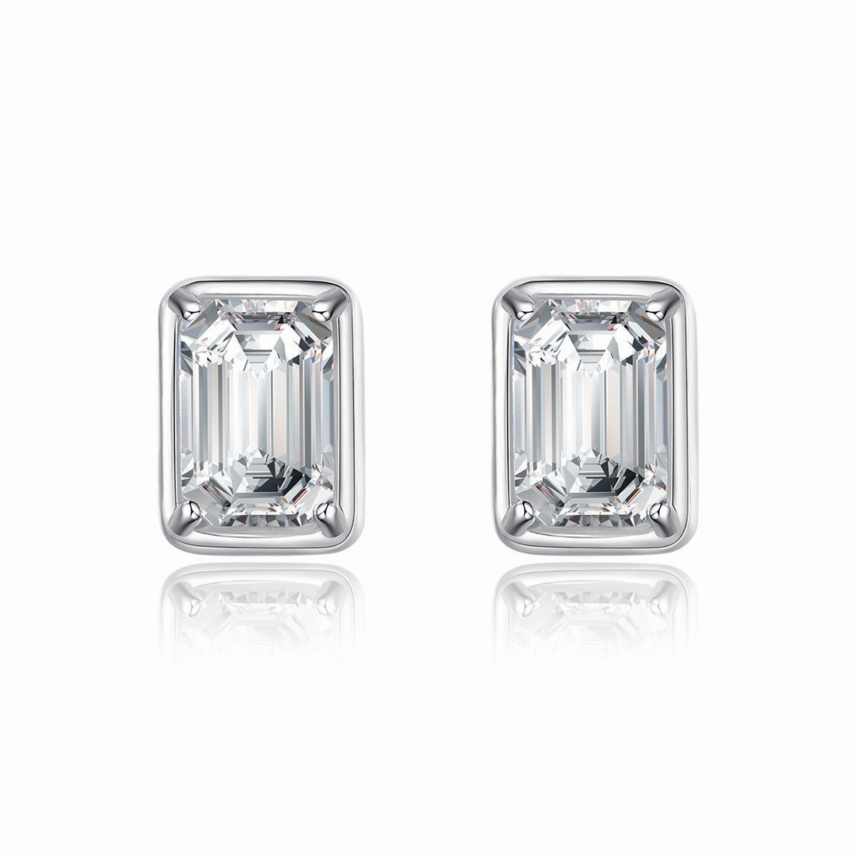 1.2 Carat Emerald Cut Diamond Earrings | S925 | Moissanite Graceful Feature