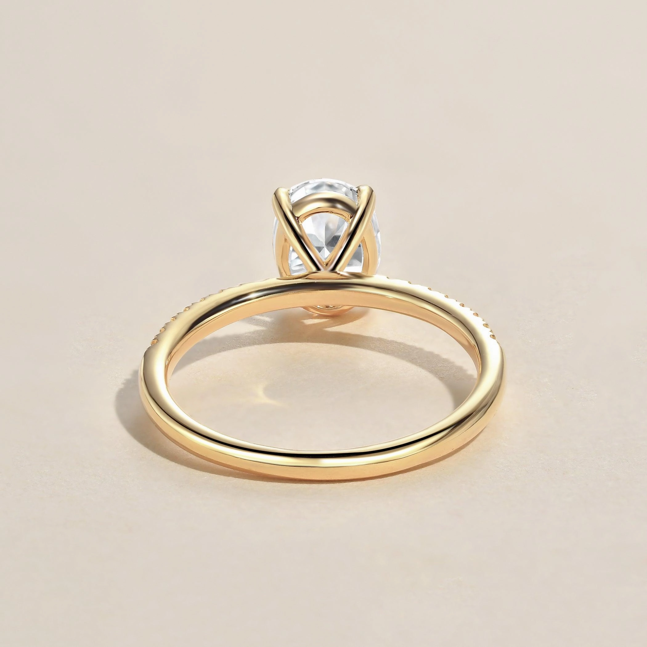 Striking Detail Handcrafted Detail 1.5ct Moissanite Pave Classic Solitaire Ring