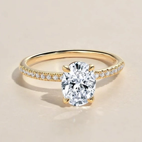 1.5ct Moissanite Pave Classic Solitaire Ring Model Shot
