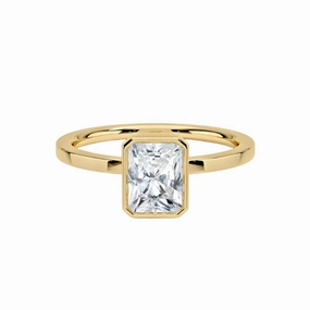 1 Carat Radiant Cut Bezel Diamond Ring | S925 | Moissanite Modern Flair Modern Fit