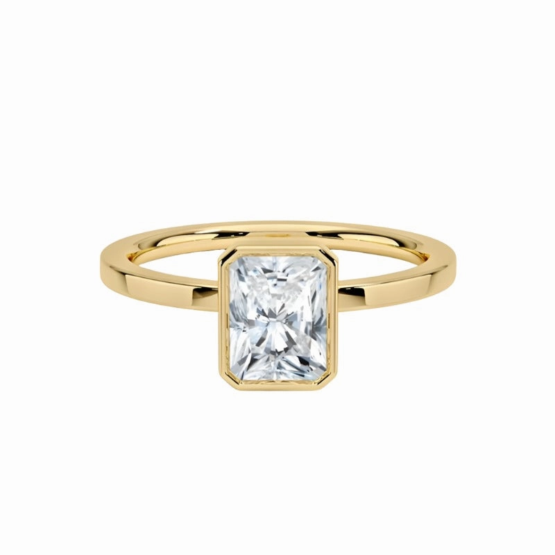 Weekend Ready 1 Carat Radiant Cut Bezel Diamond Ring | S925 | Moissanite