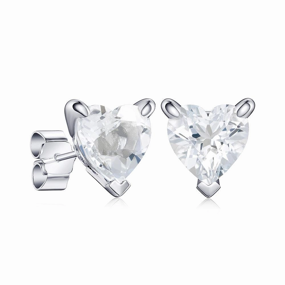 Bold Radiance 1 CT. Heart Shaped Birthstone Gemstone Stud Earrings