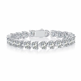 24 Carat Full Heart Diamond Tennis Bracelet | S925 | Moissanite Distinctive Jewelry Pure Feature