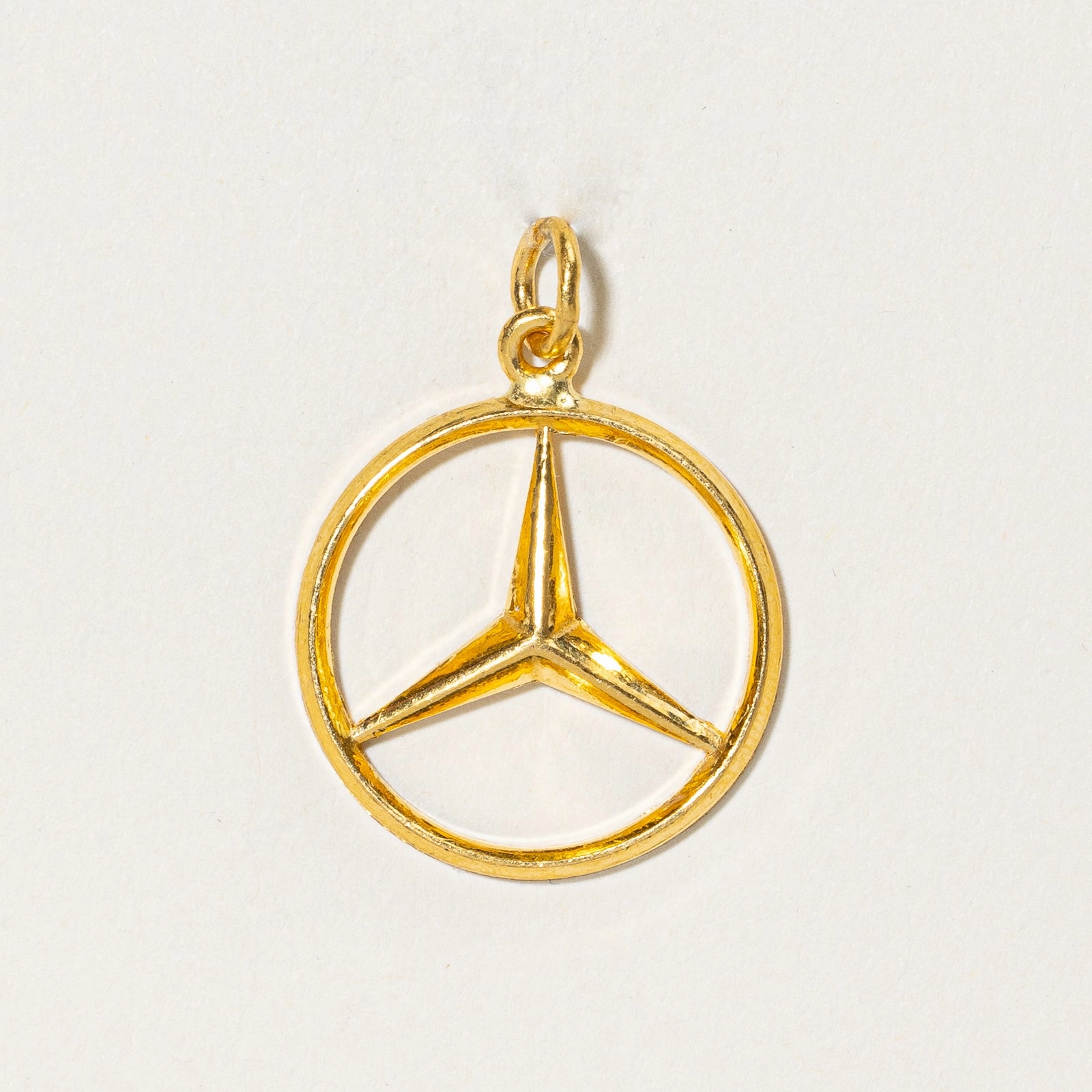 24k Yellow Gold Mercedes Benz Charm | Muted Elegance