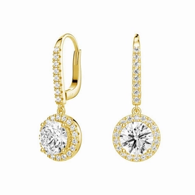 Refined Taste All Season 2.34 ctw Round Moissanite Pav?? Halo Drop Earrings