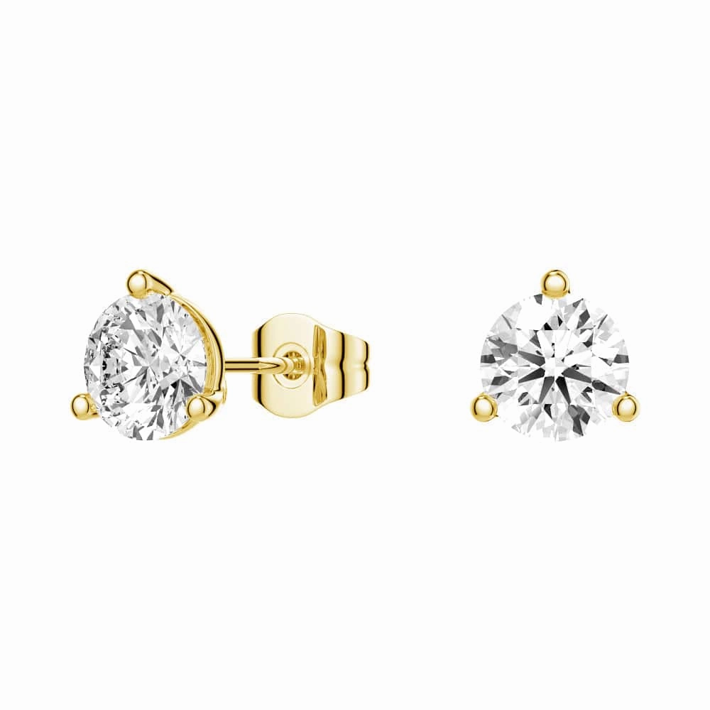 2 ctw Round Moissanite 3 Prong Solitaire Stud Earrings Ocean Look Formal Layer