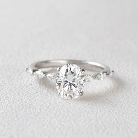 2ct Oval Cut Moissanite White Gold Ring Weekend Glam