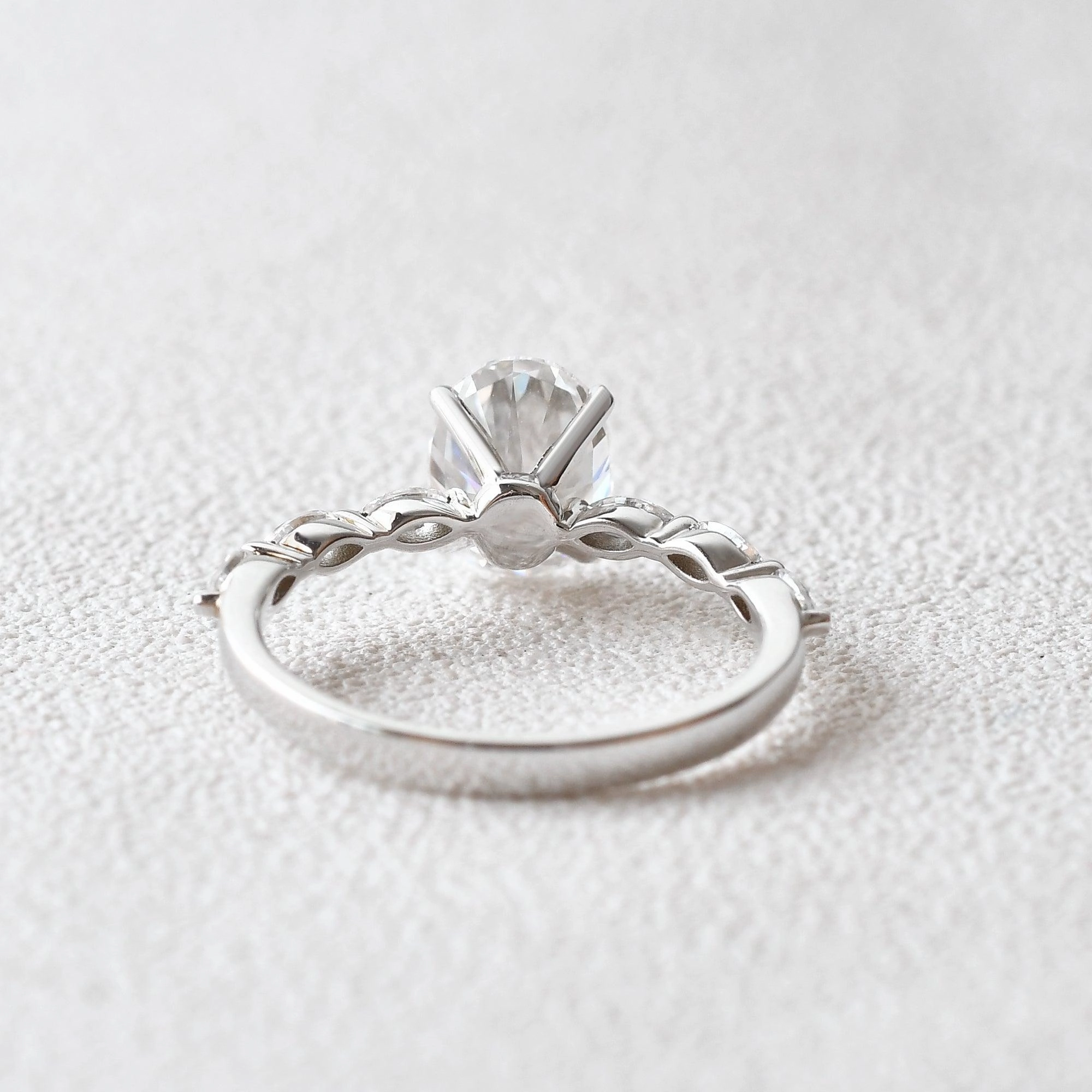 2ct Oval Cut Moissanite White Gold Ring Timeless Beauty