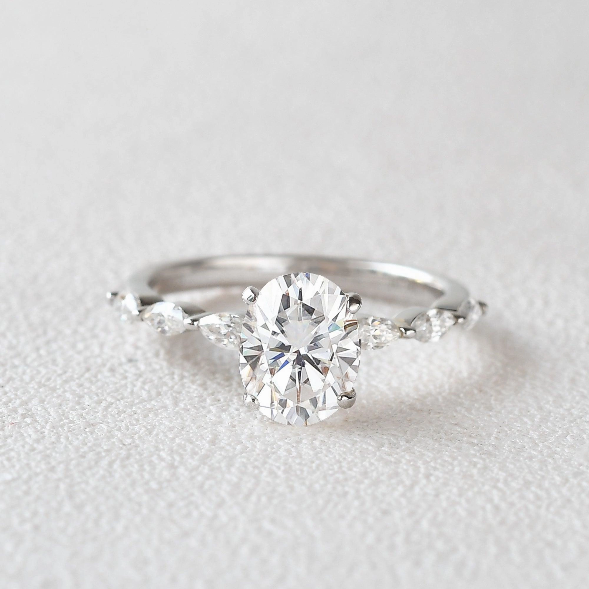 2ct Oval Cut Moissanite White Gold Ring Weekend Glam