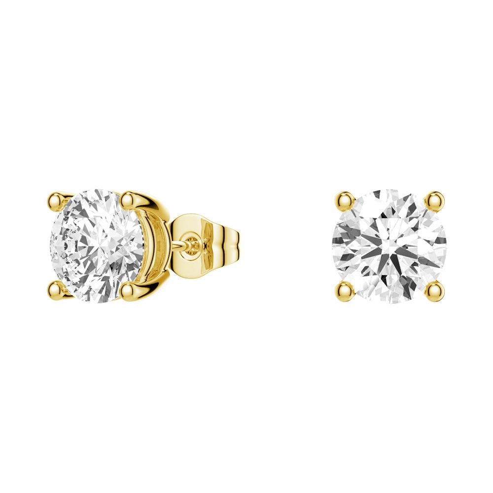 Minimal Charm Flawless Glow 2ctw Round Brilliant 4 Prong Solitaire Stud Earrings