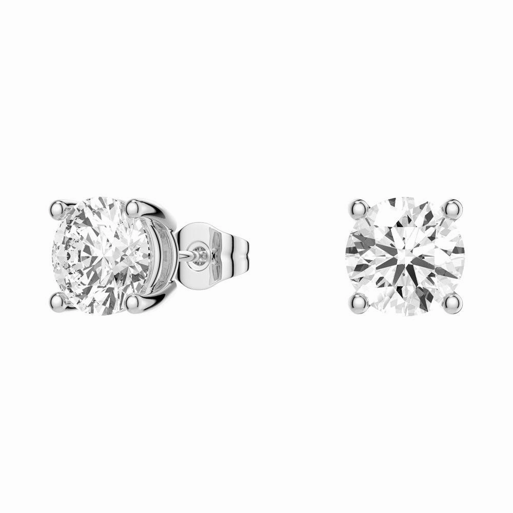 2ctw Round Brilliant 4 Prong Solitaire Stud Earrings Exclusive Craft Luminous Glow