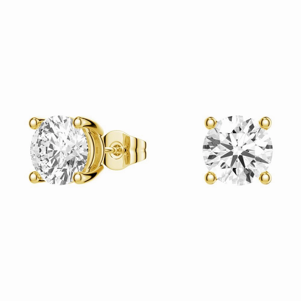 2ctw Round Brilliant 4 Prong Solitaire Stud Earrings Refined Spark Radiant Moment