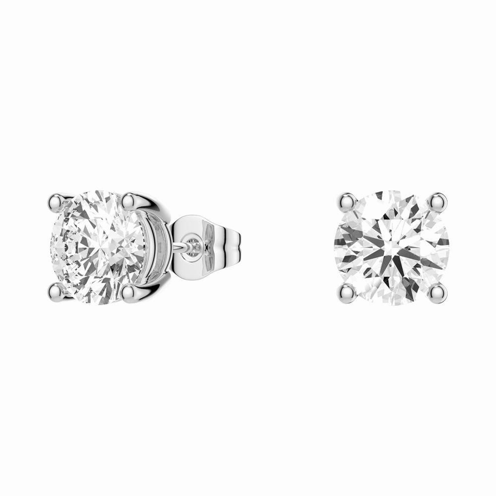Perfect Accessory Luxury Highlight 2ctw Round Brilliant 4 Prong Solitaire Stud Earrings
