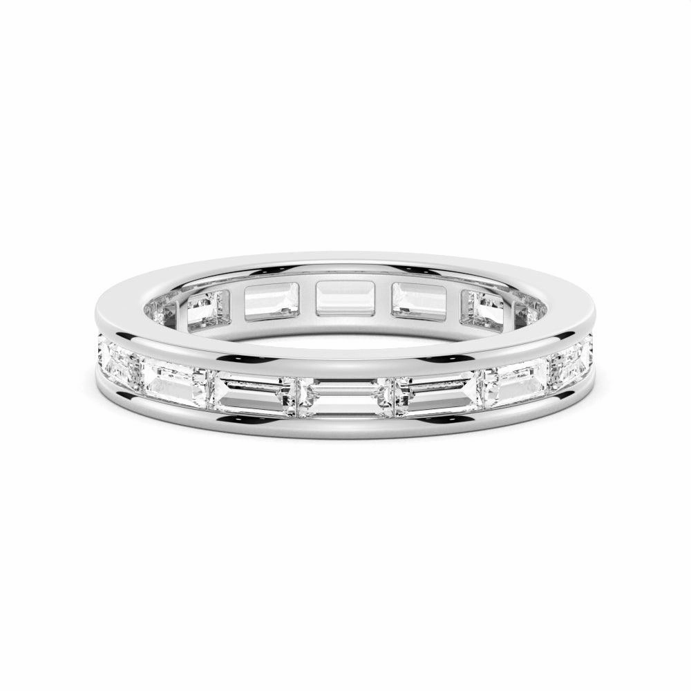 Fashion Pulse Sophisticated Jewelry Pieces 3.21 CT. Channel Set Baguette Cut Moissanite Wedding Eternity Band