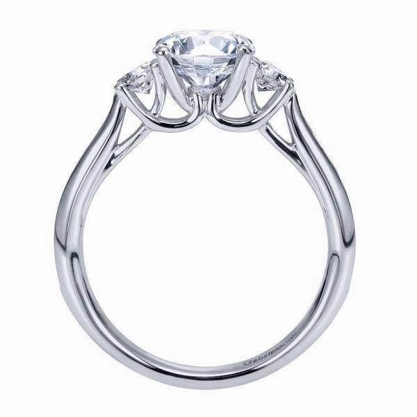 3-Stone Channel Set Side Diamond Ring .47Cttw 14K Gold  7A Bold Trinket Comfortable Look