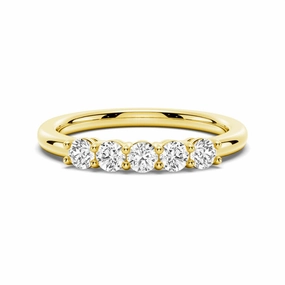 3mm 5 Stone Shared Prong Moissanite Anniversary Band Radiant Sparkle