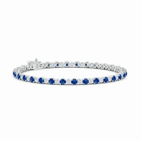 Classic Duo 4.8 CT. Sapphire and Brilliant Moissanite Tennis Bracelet