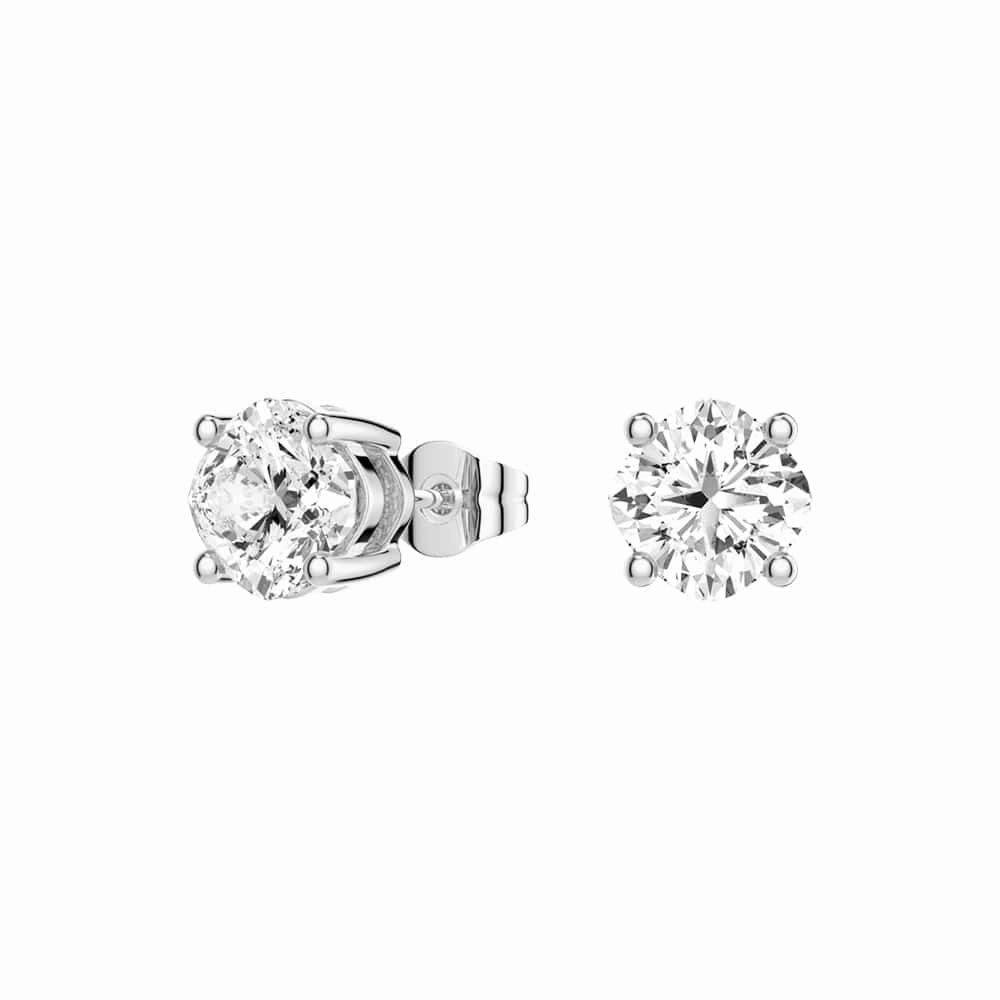 Style Match 4 ctw Cushion Cut Moissanite 4 Prong Solitaire Stud Earrings