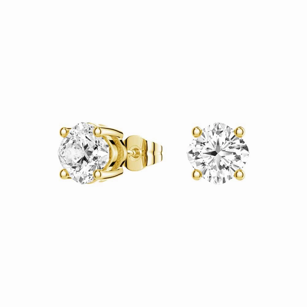 Classic Detailing 4 ctw Cushion Cut Moissanite 4 Prong Solitaire Stud Earrings