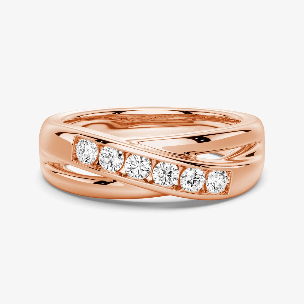 Chic Accessories 5mm Crossover Channel Set Moissanite Men's Wedding Band